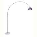 Estallar Silver Metal Arched Floor Lamp, White ES3664709